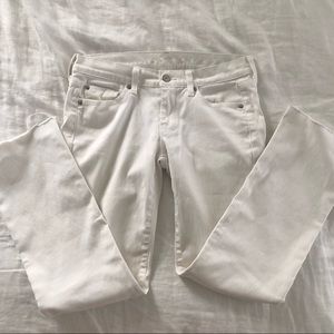 7 For All Mankind White Straight Leg Denim